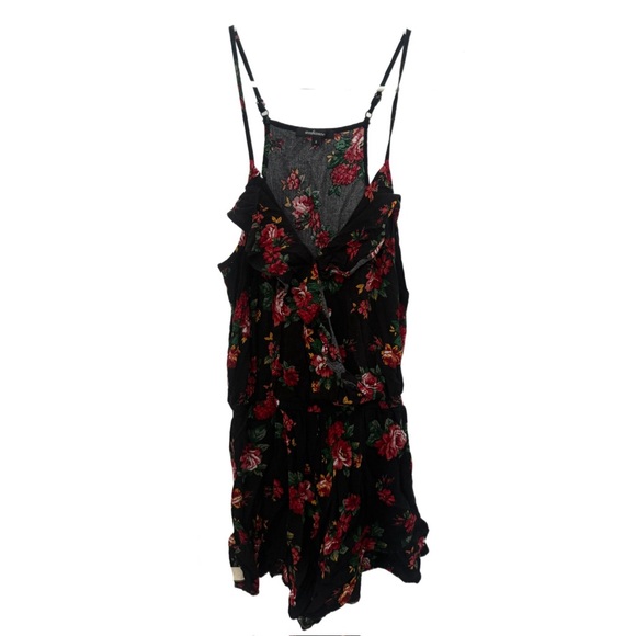 Ambiance Dresses & Skirts - Ambiance Black Dress with Red and Green Floral Design